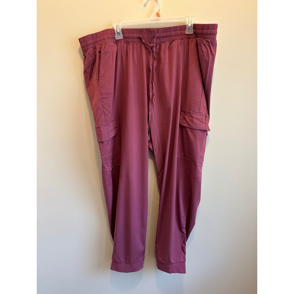 Torrid Maroon Relaxed Fit Jogger Stretch Challis Mid-Rise Cargo Pants 3R NWT #66